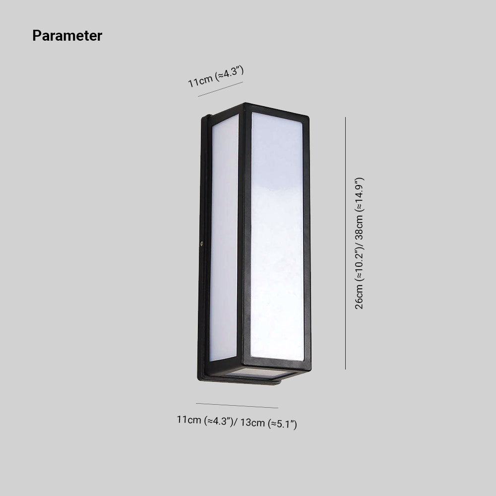 Modern Outdoor Wall Lamp | 11x10.2 in or 13x15 in | Waterproof Metal | Black | Warm White LED | Brick by Brick