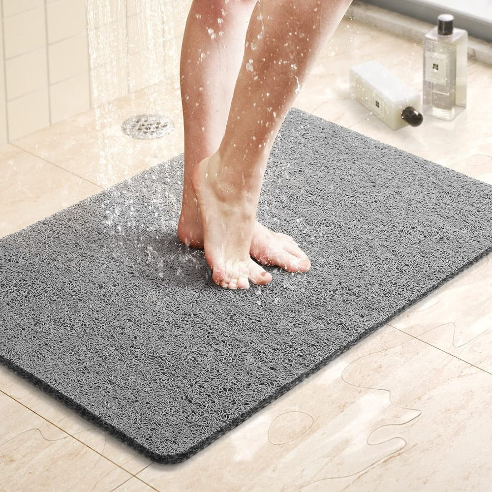 Quick-Drain Shower Mat | Non-Slip Loofah Texture | 24x16" | Safe for Kids & Seniors