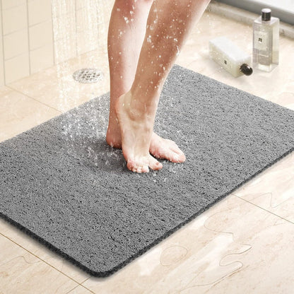 Quick-Drain Shower Mat | Non-Slip Loofah Texture | 24x16" | Safe for Kids & Seniors