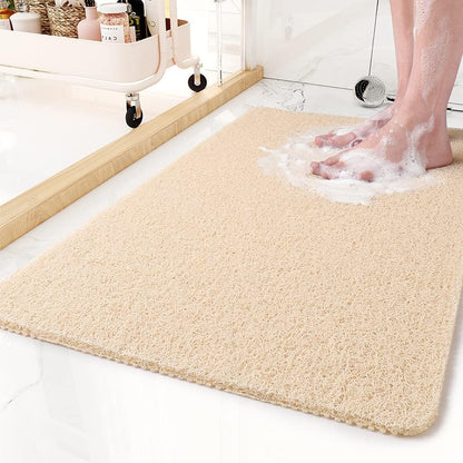 Quick-Drain Shower Mat | Non-Slip Loofah Texture | 24x16" | Safe for Kids & Seniors