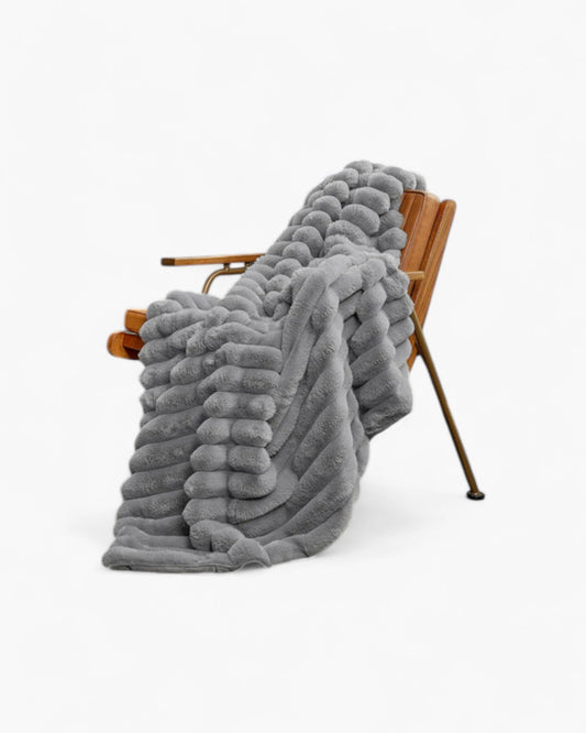 Plush Throw Blanket | Striped Fleece | Ultra Soft | Lightweight Warm Blanket | Brick By Brick