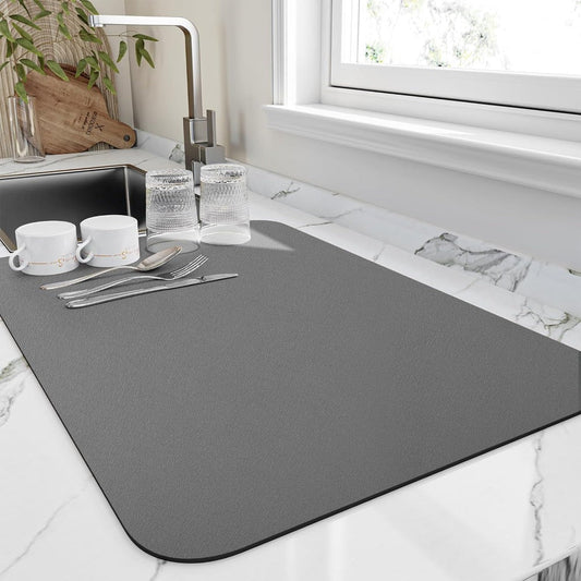 HotLive Dish Drying Mat | 19.7"x23.6", 23.6"x35.4" | Non-Slip Rubber Backed | Heat Resistant & Absorbent | Brick by Brick