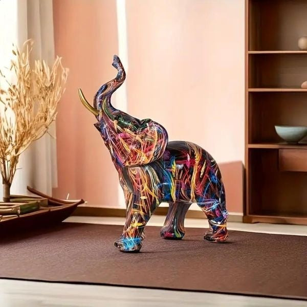Graffiti Elephant Figurine | Colorful Modern Home Décor | Art-Inspired Accent | Brick by Brick