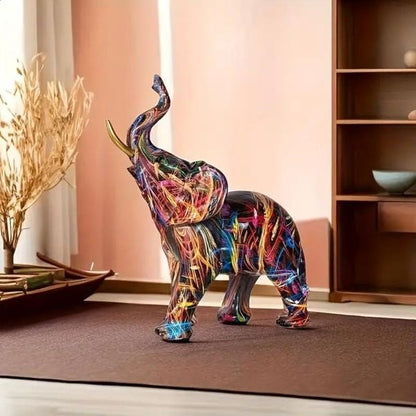 Graffiti Elephant Figurine | Colorful Modern Home Décor | Art-Inspired Accent | Brick by Brick