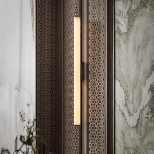 Minimalist Marble Wall Lamp | Long Strip Copper LED Sconce |  Indoor Lighting | Brick by Brick