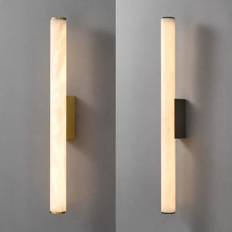 Minimalist Marble Wall Lamp | Long Strip Copper LED Sconce |  Indoor Lighting | Brick by Brick