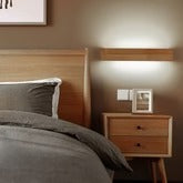 Wooden LED Wall Light | Acrylic Shade | Rustic Modern Design | 15–22in | Brick by Brick