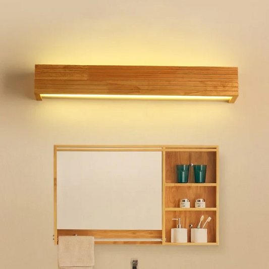 Wooden LED Wall Light | Acrylic Shade | Rustic Modern Design | 15–22in | Brick by Brick