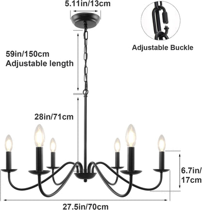 Modern Iron Chandelier | 4/6/8 Bulb | Modern Fixture for Home Interiors | Brick by Brick