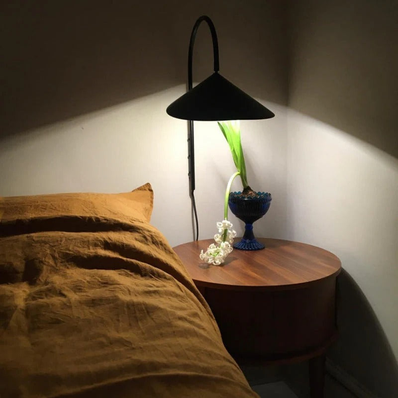Modern Wall Light | Arum Lamp with Adjustable Petal | Shade Iron Frame | 19in | Brick by Brick