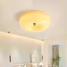 Cream Glass Flush Mount Ceiling Light | Dia12.6 - 15.8 x H3.9 in | LED | Dimmable | Multiple Sizes | Brick by Brick