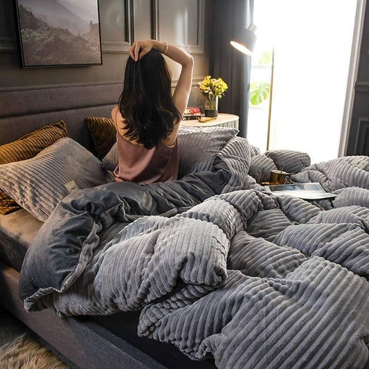 Soft Duvet Bed Sheet | Cozy Winter Bedding | Breathable Polyester Quilt Protector | Brick by Brick