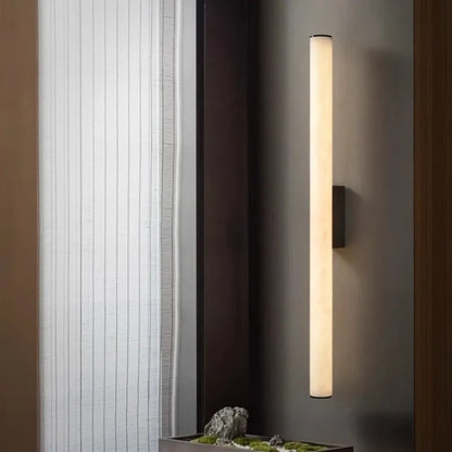 Minimalist Marble Wall Lamp | Long Strip Copper LED Sconce |  Indoor Lighting | Brick by Brick