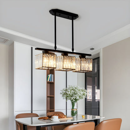 Multi-Head Glass Chandelier | Modern Dining Room Lighting | Adjustable Height | Brick by Brick
