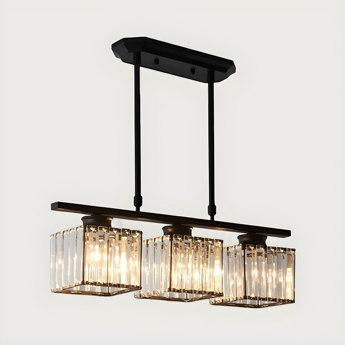 Multi-Head Glass Chandelier | Modern Dining Room Lighting | Adjustable Height | Brick by Brick