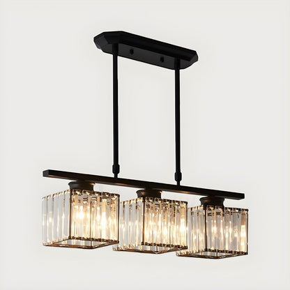 Multi-Head Glass Chandelier | Modern Dining Room Lighting | Adjustable Height | Brick by Brick