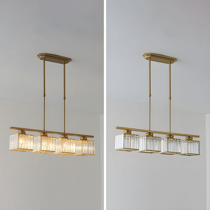 Multi-Head Glass Chandelier | Modern Dining Room Lighting | Adjustable Height | Brick by Brick
