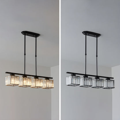 Multi-Head Glass Chandelier | Modern Dining Room Lighting | Adjustable Height | Brick by Brick