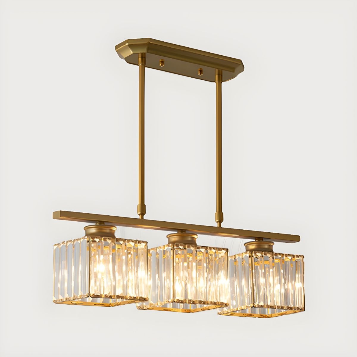 Multi-Head Glass Chandelier | Modern Dining Room Lighting | Adjustable Height | Brick by Brick