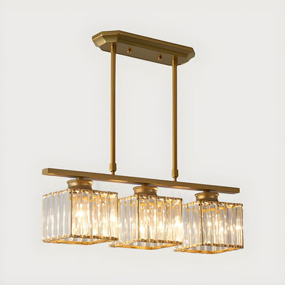 Multi-Head Glass Chandelier | Modern Dining Room Lighting | Adjustable Height | Brick by Brick