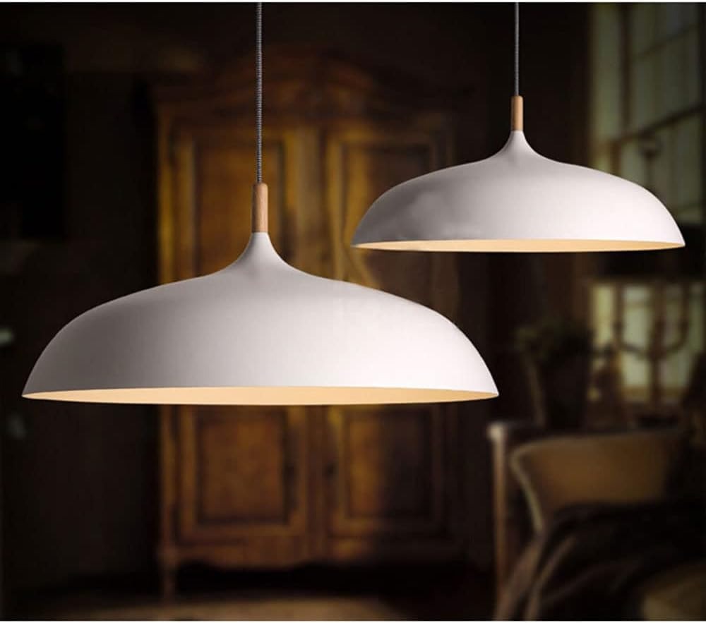 Scandinavian Pendant Light | Oak & Iron | Adjustable Height | E27 Bulb | Minimalist Nordic Design