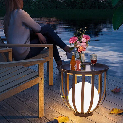 Solar Garden Lamp | 9.8 - 11.8 in | Modern Planter Stand Design | Outdoor LED Planter Light | Brick by Brick