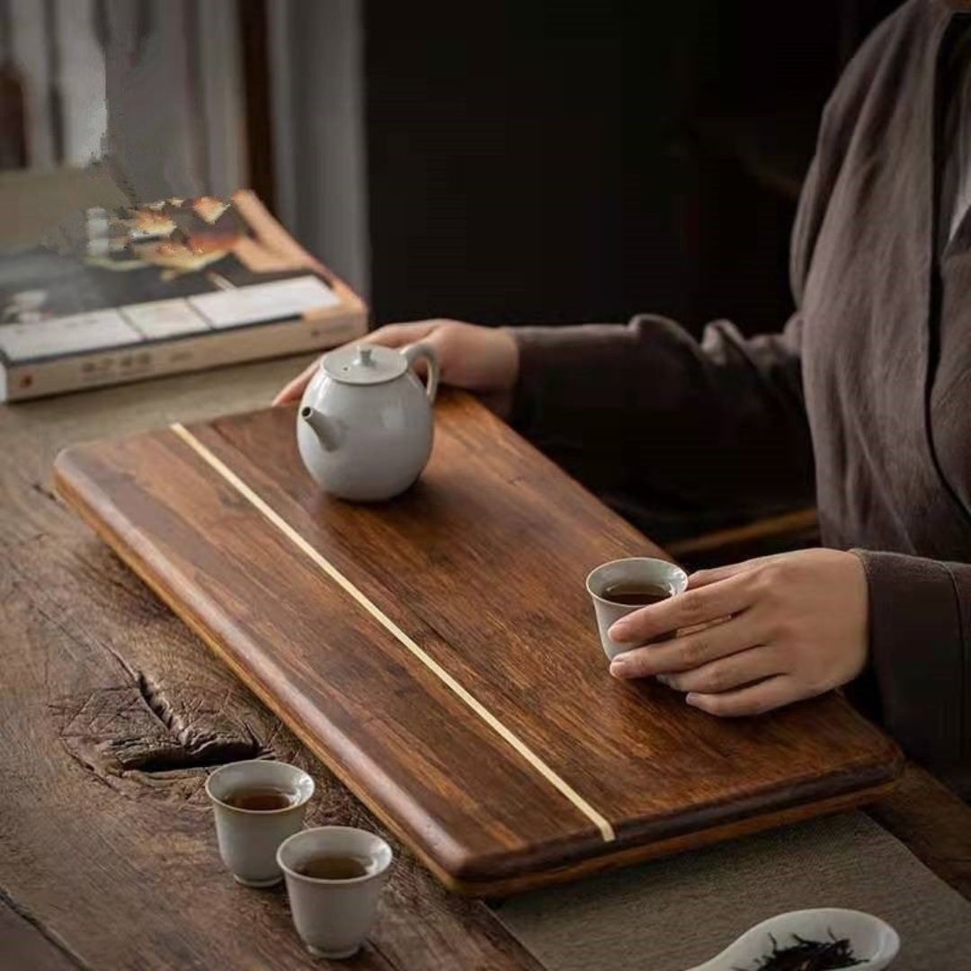 Japanese Bamboo Gongfu Tea Tray | 19.7 in × 9.4 in × 1.7 in | Traditional Drainage Board for Tea Ceremony | Brick by Brick