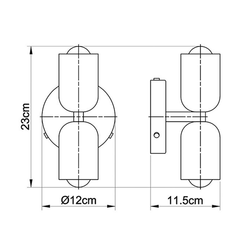 Double‑Head Wall Sconce | Unisex Metal & Acrylic Dual‑Light | Brick by Brick