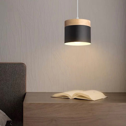 Wooden Pendant Light | 4.33 x 4.72 in | Minimalist Cylindrical Lamp | Elegant Nordic Home Decor | Brick by Brick