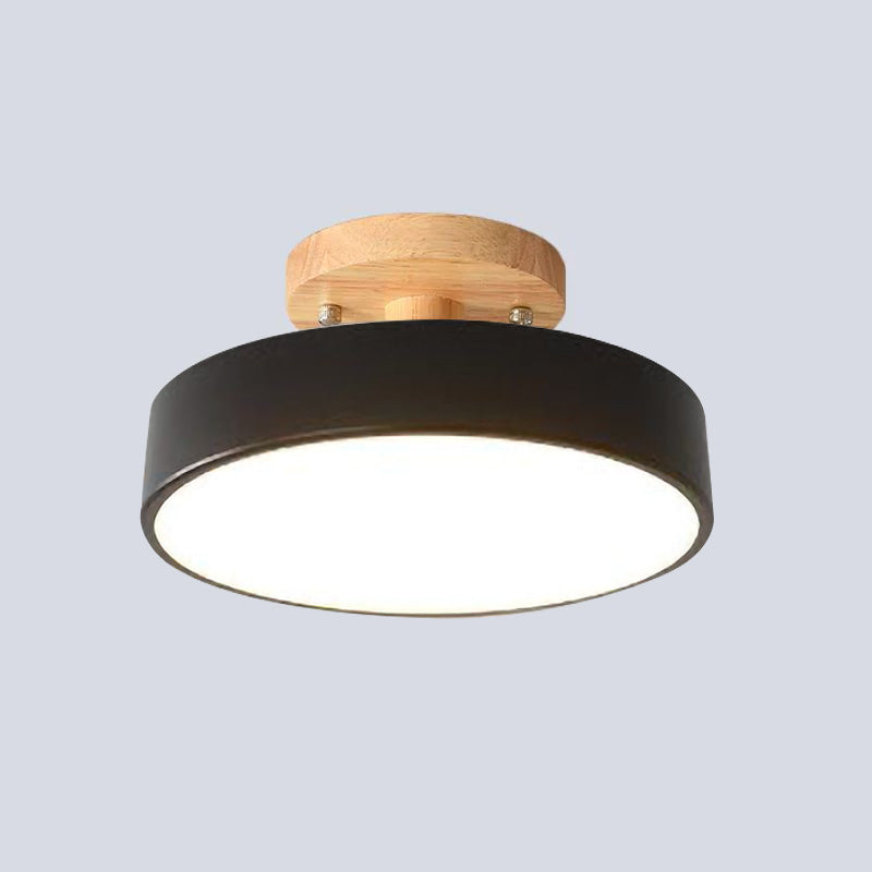 Colorful Semi-flush LED Ceiling Light | 7.08×3.93 in | Modern Painted Wood & Hardware Fixture | Brick by Brick