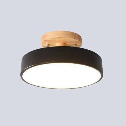 Colorful Semi-flush LED Ceiling Light | 7.08×3.93 in | Modern Painted Wood & Hardware Fixture | Brick by Brick
