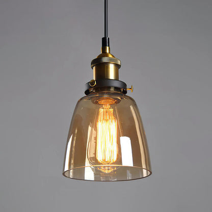 Scandinavian Glass Pendant Light | Clear, Grey & Amber | Elegant Home Accent | Brick by Brick