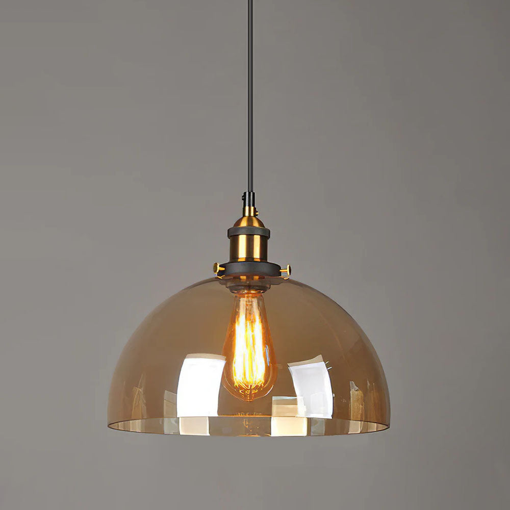 Scandinavian Glass Pendant Light | Clear, Grey & Amber | Elegant Home Accent | Brick by Brick