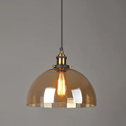 Scandinavian Glass Pendant Light | Clear, Grey & Amber | Elegant Home Accent | Brick by Brick