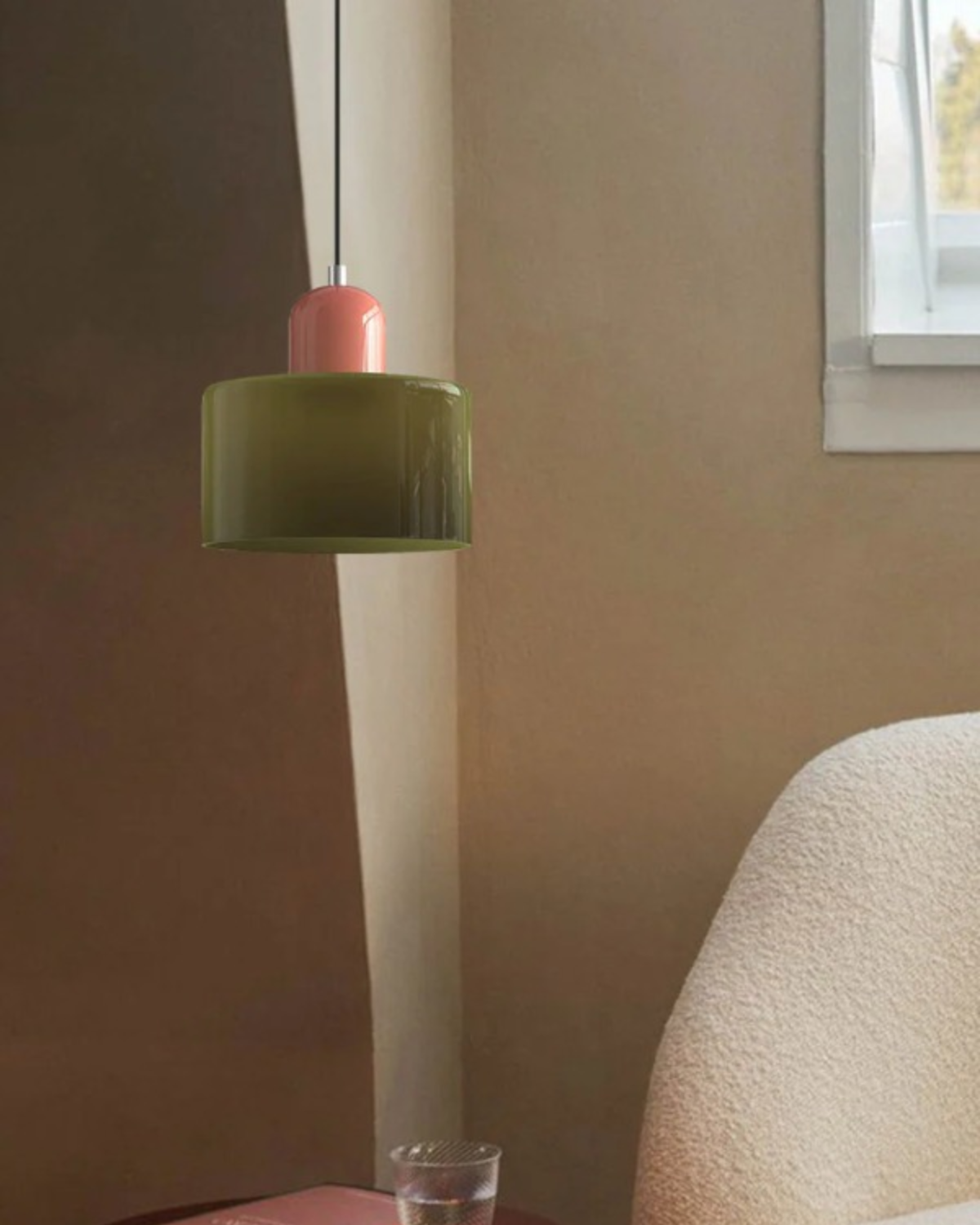 Formiva Pendant Light | Retro Modern Glass Shade | Ambient E26 Lighting | Hardwired Ceiling Fixture