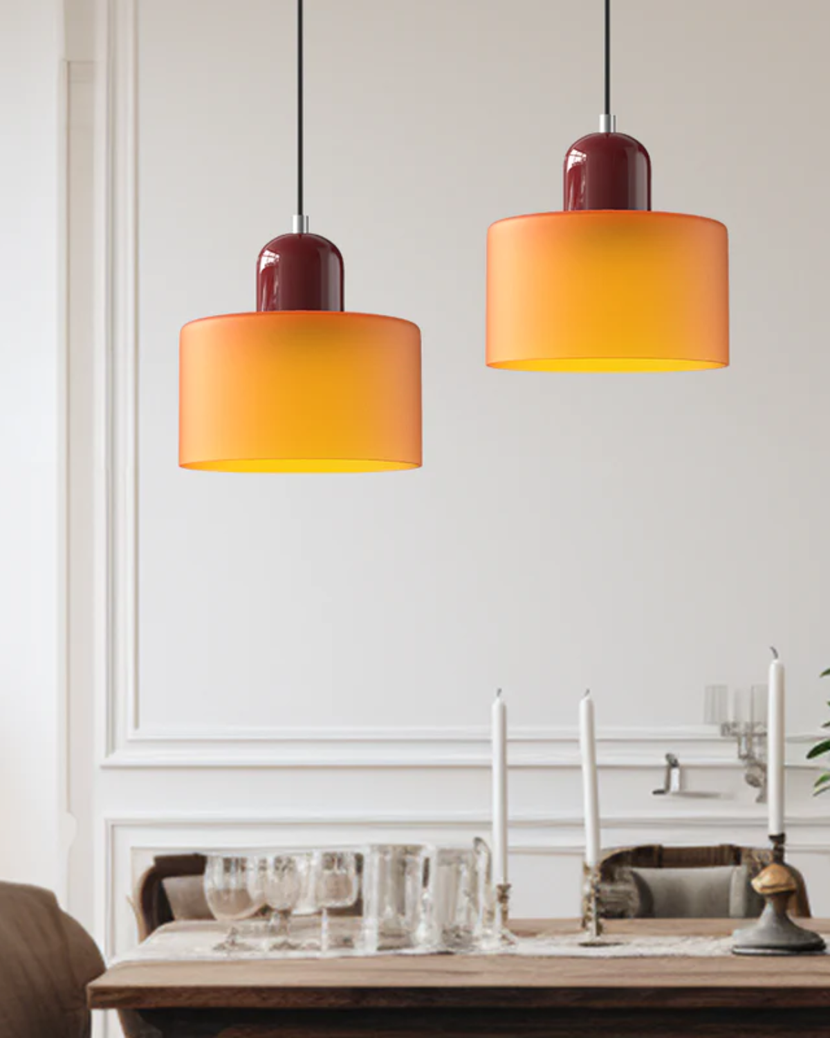 Formiva Pendant Light | Retro Modern Glass Shade | Ambient E26 Lighting | Hardwired Ceiling Fixture