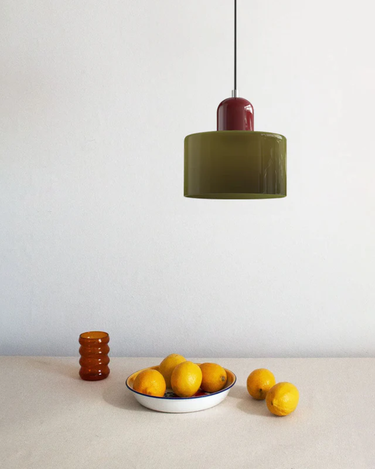 Formiva Pendant Light | Retro Modern Glass Shade | Ambient E26 Lighting | Hardwired Ceiling Fixture