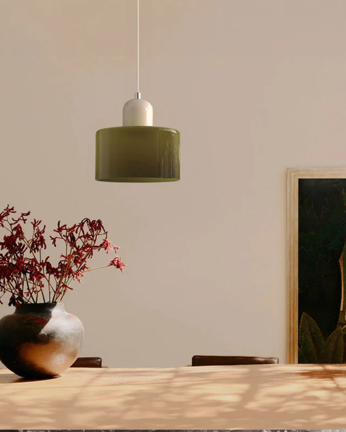 Formiva Pendant Light | Retro Modern Glass Shade | Ambient E26 Lighting | Hardwired Ceiling Fixture