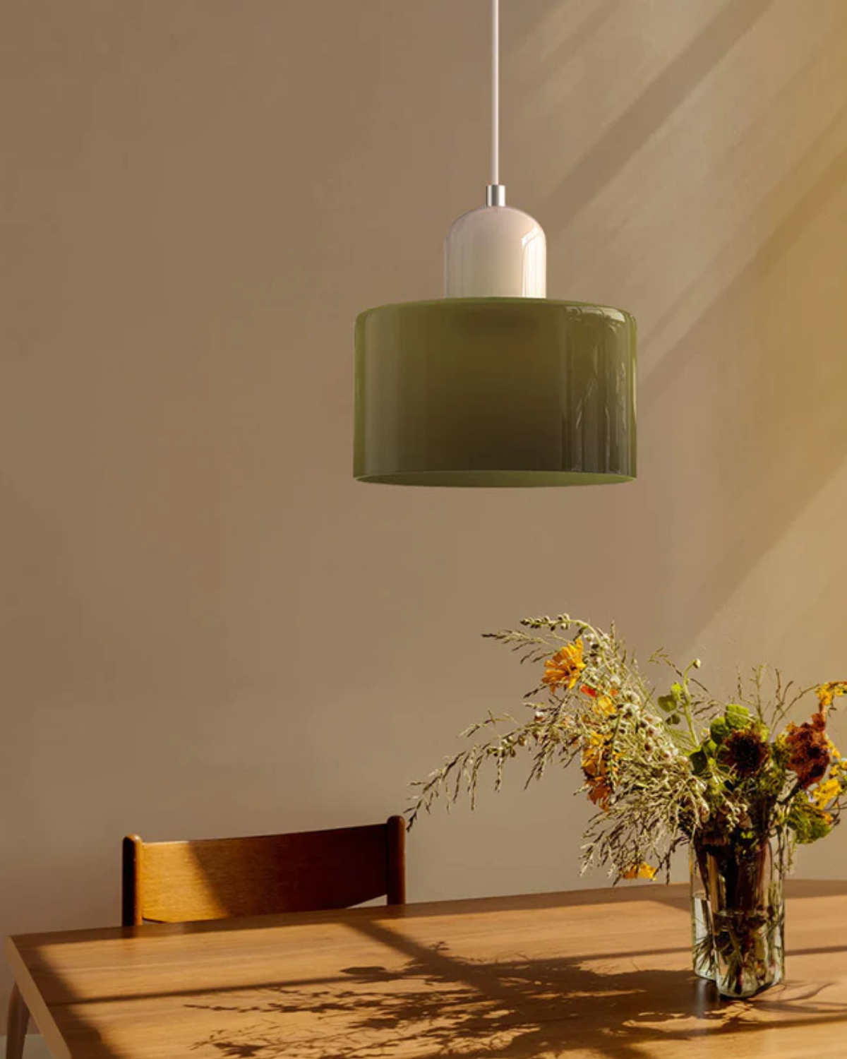 Formiva Pendant Light | Retro Modern Glass Shade | Ambient E26 Lighting | Hardwired Ceiling Fixture