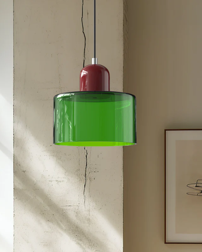 Formiva Pendant Light | Retro Modern Glass Shade | Ambient E26 Lighting | Hardwired Ceiling Fixture