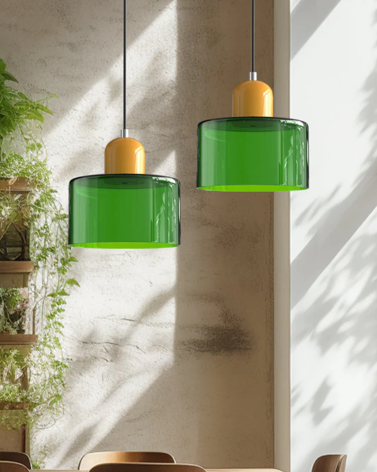 Formiva Pendant Light | Retro Modern Glass Shade | Ambient E26 Lighting | Hardwired Ceiling Fixture
