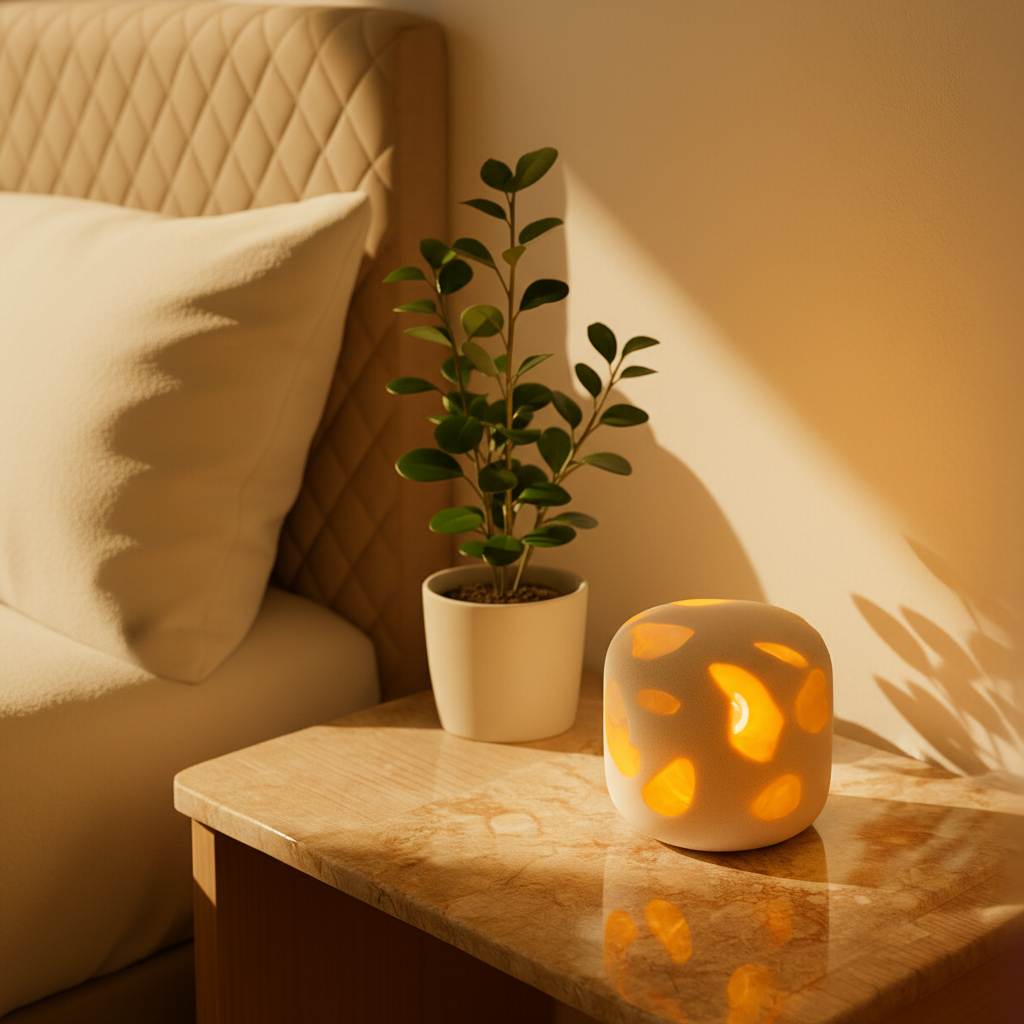 Marble Dome Lamp | 3.5 × 3.1 in | Solid Marble with Terrazzo Inlays | Warm Ambient Lighting | Brick by Brick