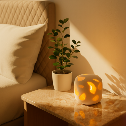 Marble Dome Lamp | 3.5 × 3.1 in | Solid Marble with Terrazzo Inlays | Warm Ambient Lighting | Brick by Brick
