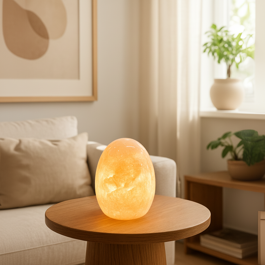 Marble Egg Table Lamp | 3.9 × 3.9 × 5.5 in | Sculptural Accent Lamp | Warm Ambient Lighting | Brick by Brick