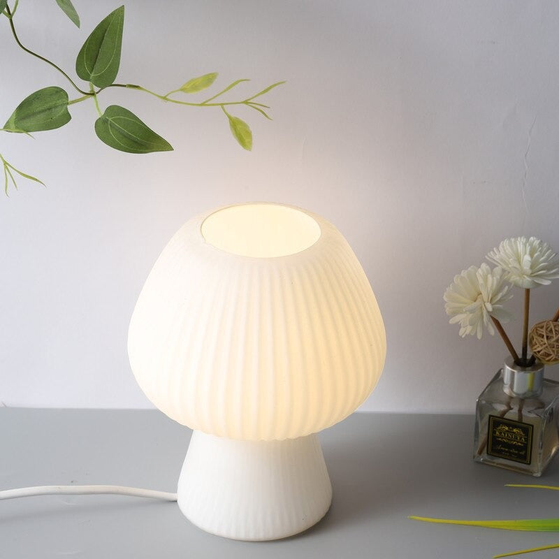 Retro Mushroom Table Lamp | Glass Stone | Touch Control with 3 Light Modes