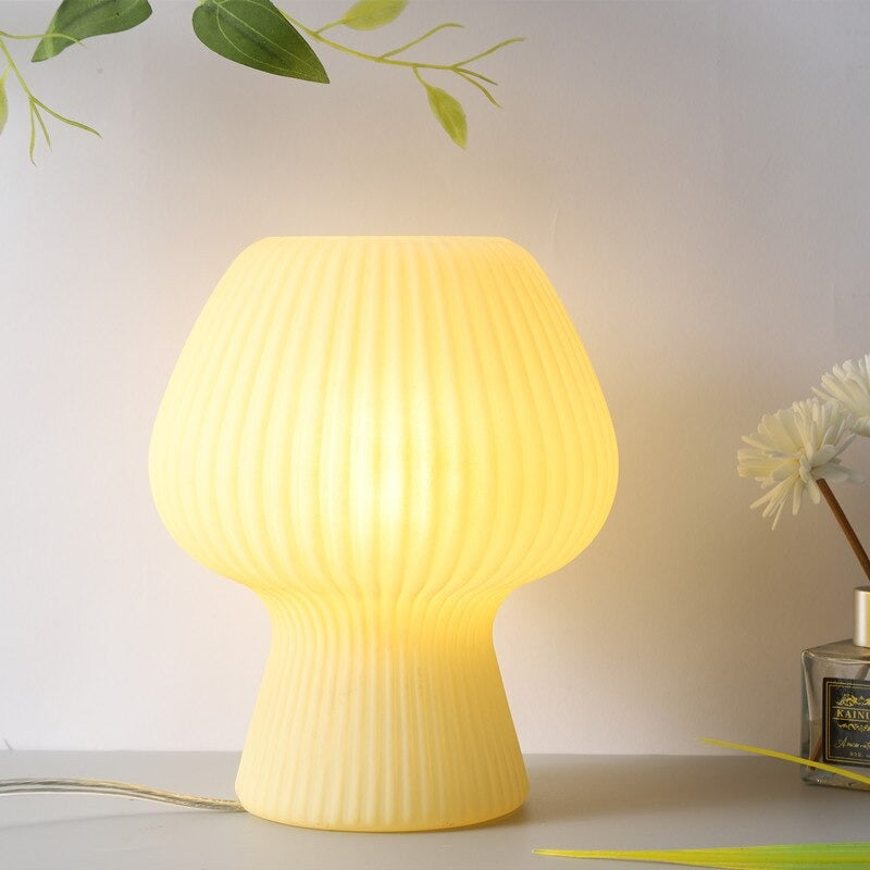 Retro Mushroom Table Lamp | Glass Stone | Touch Control with 3 Light Modes