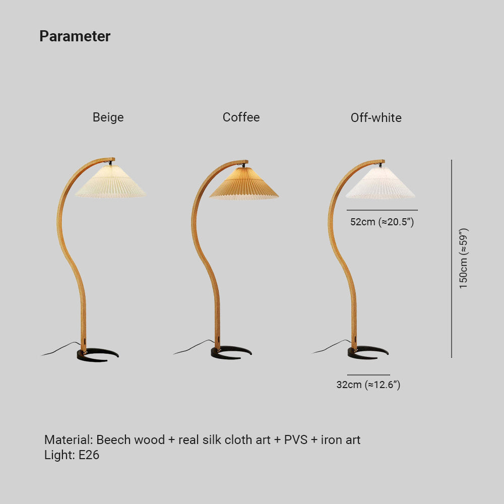 Modern Fabric Shade LED Floor Lamp | `12.6 x 20.5 x 59 in  | 12W Energy-Efficient Lighting | Brick by Brick