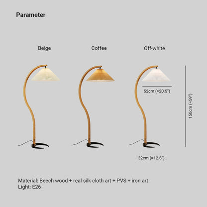 Modern Fabric Shade LED Floor Lamp | `12.6 x 20.5 x 59 in  | 12W Energy-Efficient Lighting | Brick by Brick
