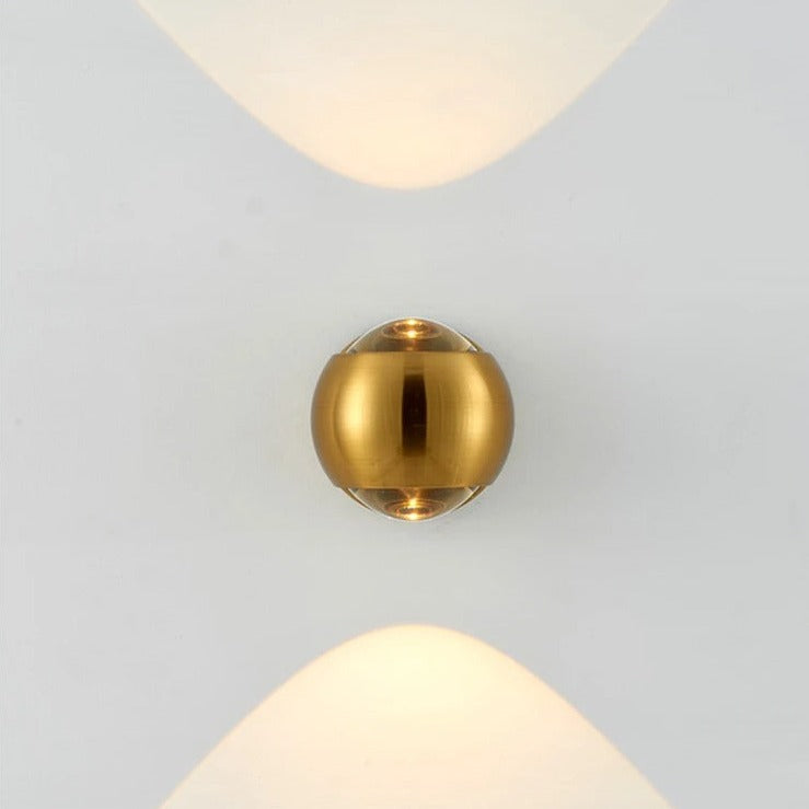 Modern Brass LED Wall Lamp | 3.9 x 4.9in | Scandinavian Wall Sconce | Elegant Foyer Lighting | Brick by Brick