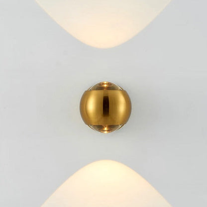 Modern Brass LED Wall Lamp | 3.9 x 4.9in | Scandinavian Wall Sconce | Elegant Foyer Lighting | Brick by Brick